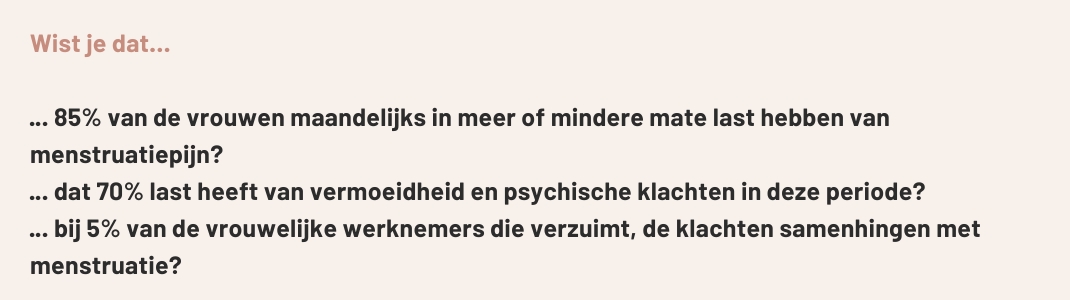 Menstruatie tekstblok wist je datjes (1070 x 300px)